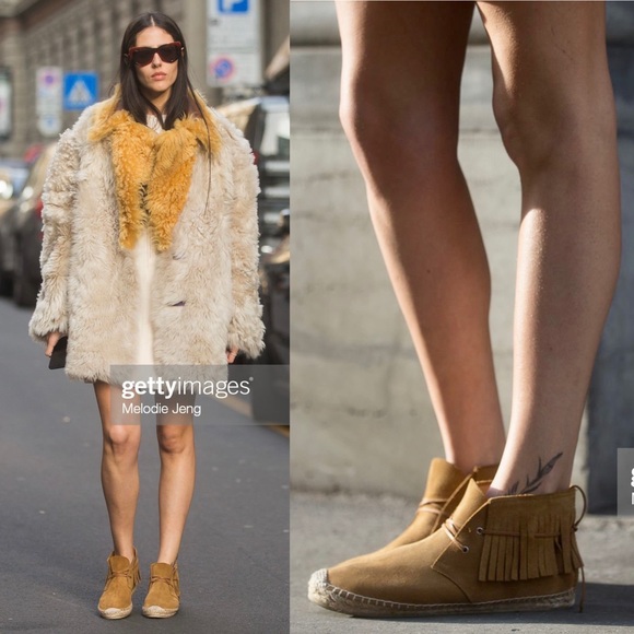 Saint Laurent Tan Suede Fringe Espadrille desert boot booties size IT 40 US 10 - Picture 14 of 16